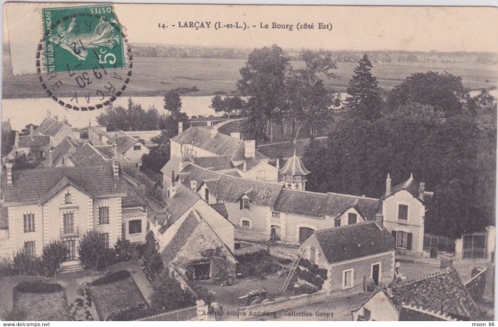 Larçay, le bourg, carte postale de 1912, Delcampe.net/moon 86©